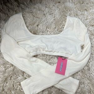 SYDNEY RIBBED OPEN BACK CROP TOP EDIKTED 🤍